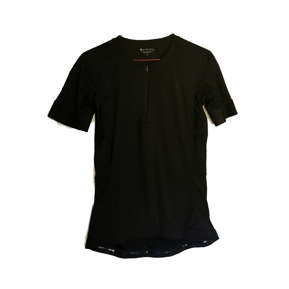 Athleta Black Sports T-Shirt with Back pockets
